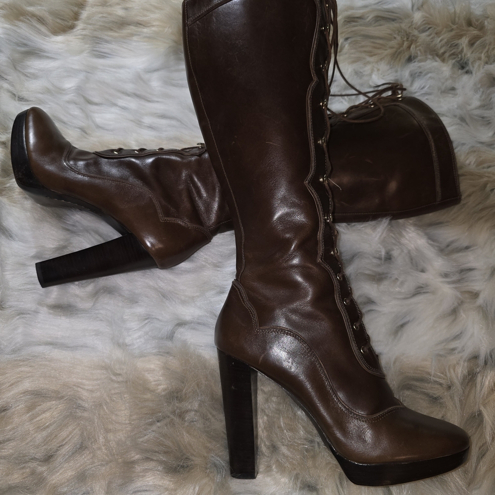 Michael Kors Roslyn 5 Inch Heel Lace Up Boots